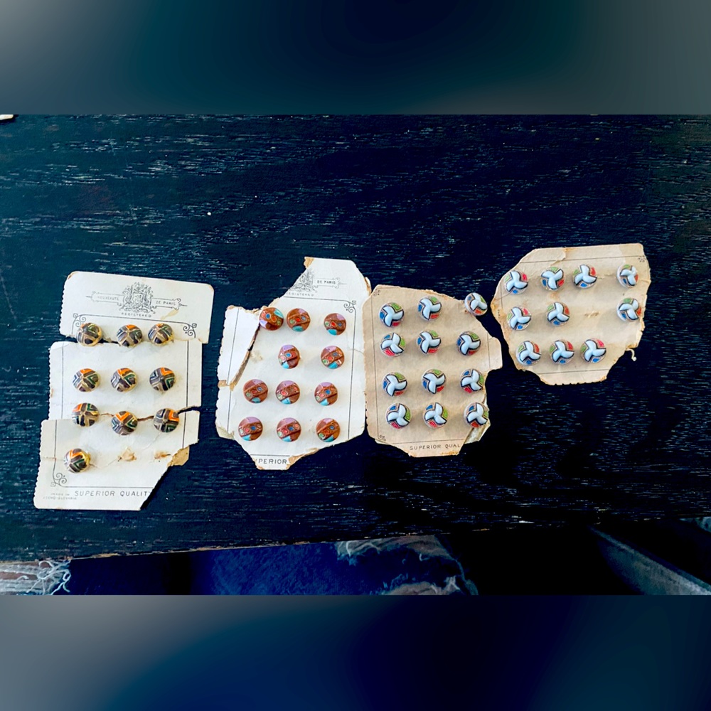 Vintage button card bundle 94pc